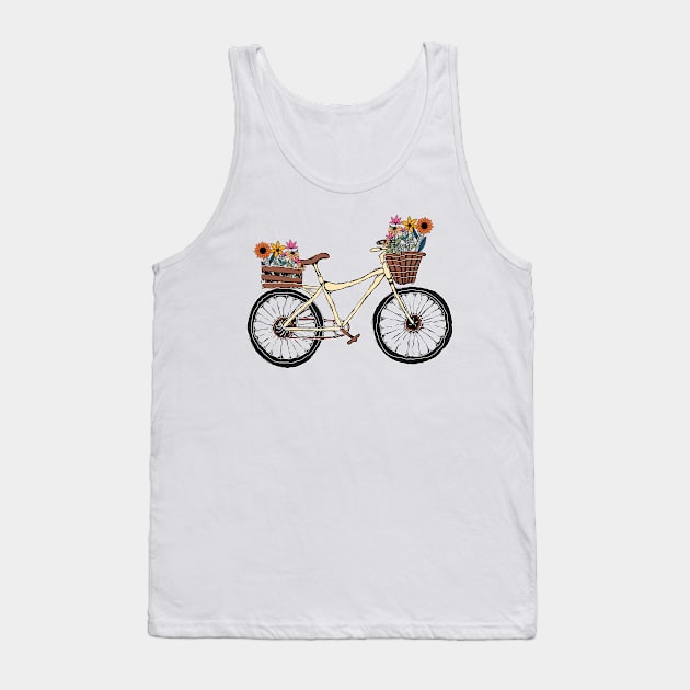 Wildflower Bicycle Cottagecore Tank Top by uncommontee